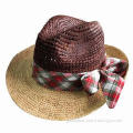 Wide Brim Sombrero Raffia Straw Ladies' Hat for Summer/Outdoors, OEM Services, Your Logos Welcome